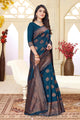 Stunning Look Soft Banarasi Silk Designer Saree With Blouse